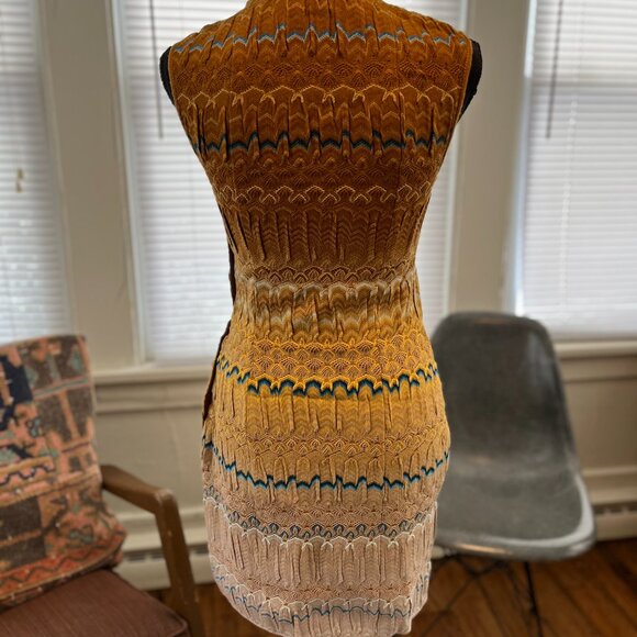 missoni 40 (us xs-s) nwt cottagecore crochet woven ochre dress - Picture 13 of 14